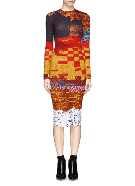 givenchy mosaic print dress|Mosaic Pixel Print Dress .